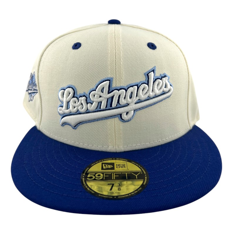 Los Angeles Dodgers Chrome and Royal Blue "LA Hoops Collection" 1988 World Series Patch Gray UV New Era 59FIFTY Fitted Hat