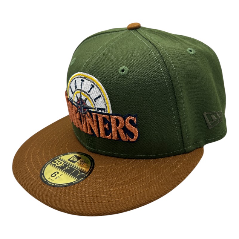 Seattle Mariners Dark Green and Toasted Peanut Gray UV New Era 59FIFTY Fitted Hat