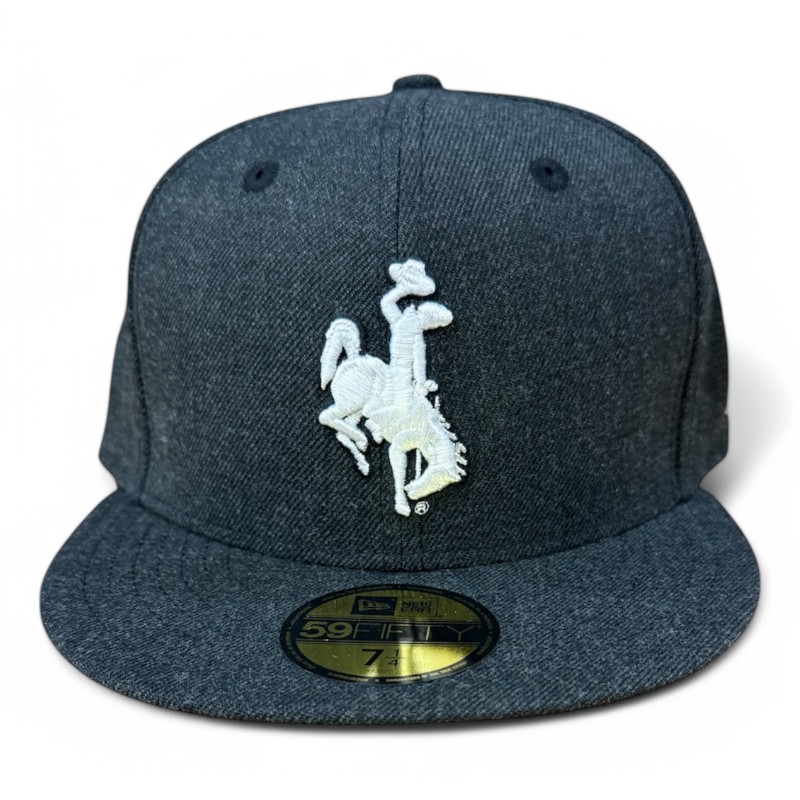 Wyoming Cowboys Heather Charcoal NCAA New Era 59FIFTY Fitted Hat