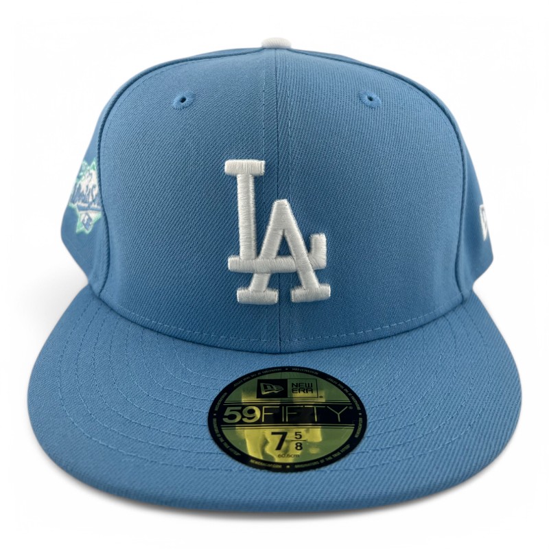 Los Angeles Dodgers Blue Glacier Pack 1988 World Series Patch Mint UV New Era 59FIFTY Fitted Hat