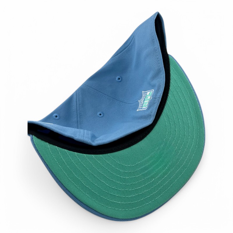 Los Angeles Rams Blue Glacier Pack 1980 Pro Bowl Patch Mint UV New Era 59FIFTY Fitted Hat