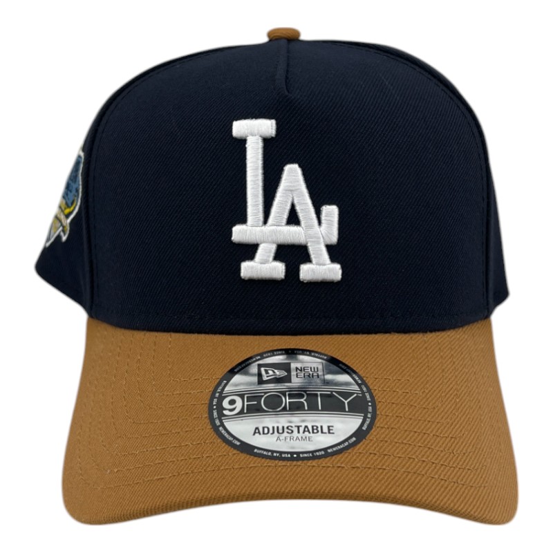 Los Angeles Dodgers Navy and Bronze 40th Anniv Patch New Era 9FORTY A-Frame Snapback Hat