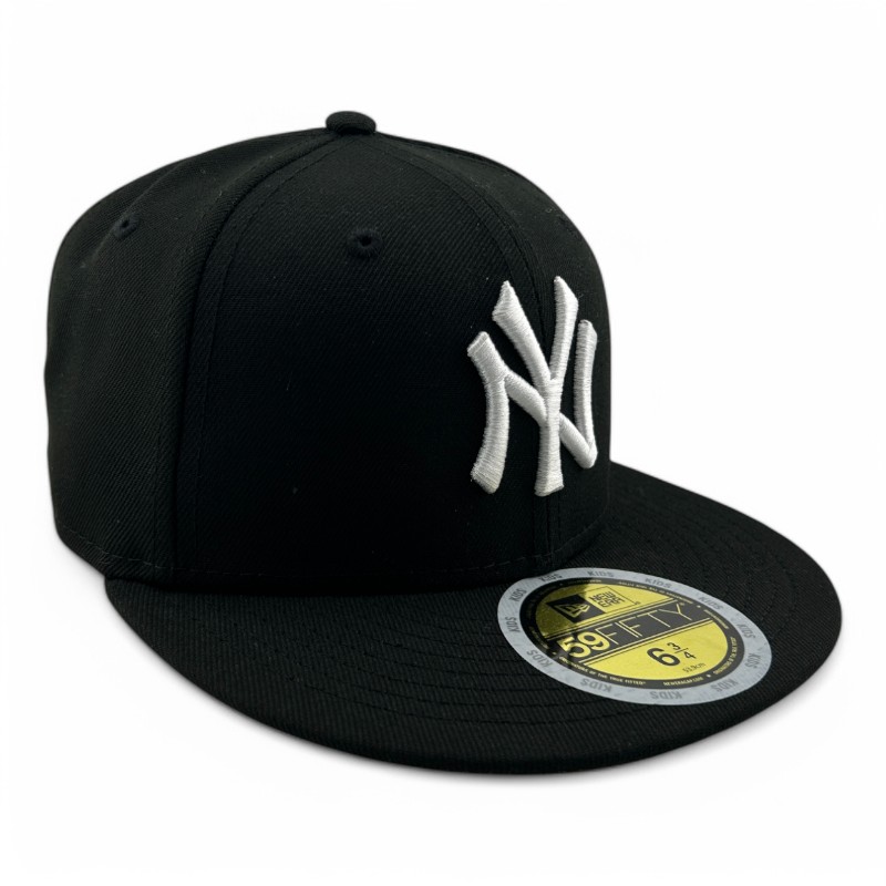 Kids New York Yankees White on Black Gray UV Era 59FIFTY Fitted Hat