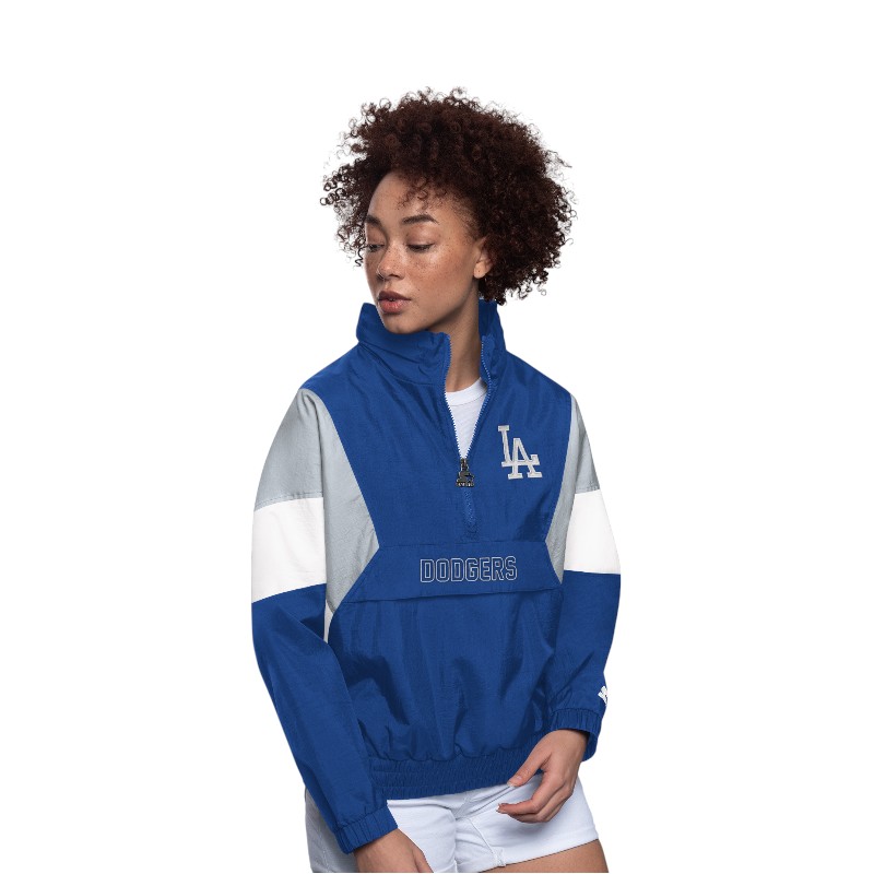 Women's Los Angeles Dodgers Royal Blue Half Zip Starter Jacket