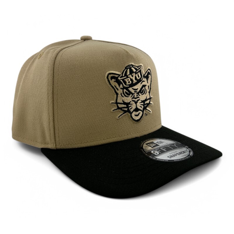 BYU Cougars Khaki and Black Black UV New Era A-Frame Snapback Hat
