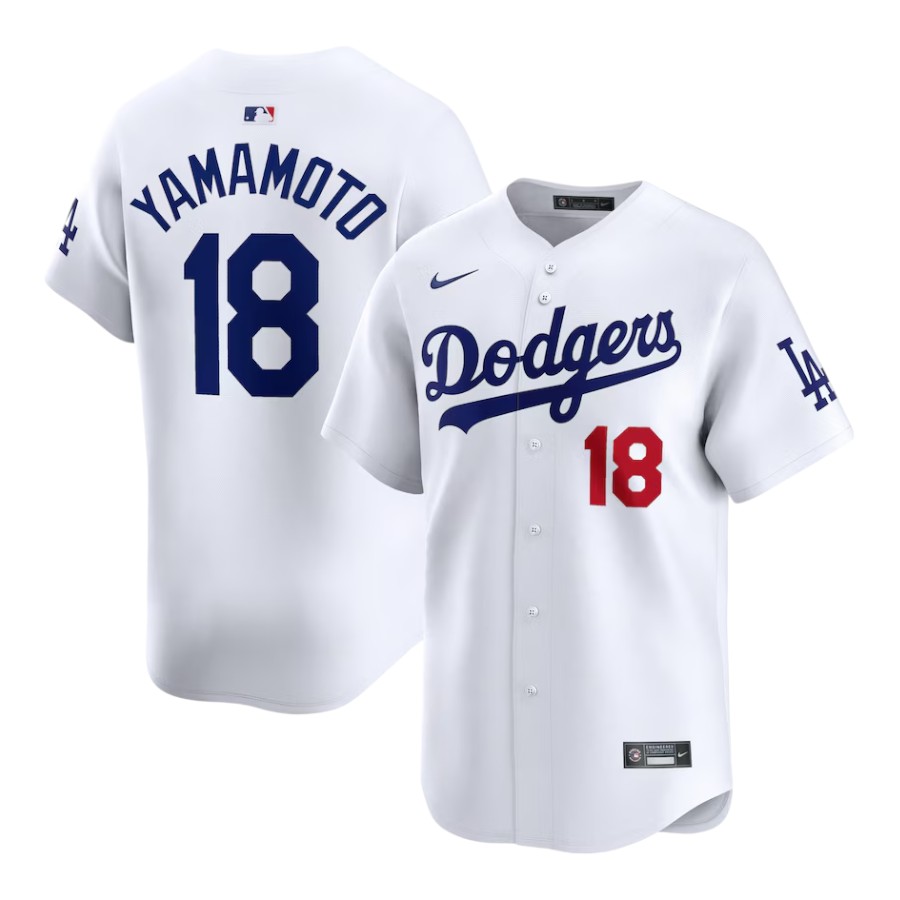 Dodgers Nikeユニフォーム 正規品 YAMAMOTO18 〈Sサイズ〉 Los Angeles Dodgers Yoshinobu Yamamoto White Home Nike