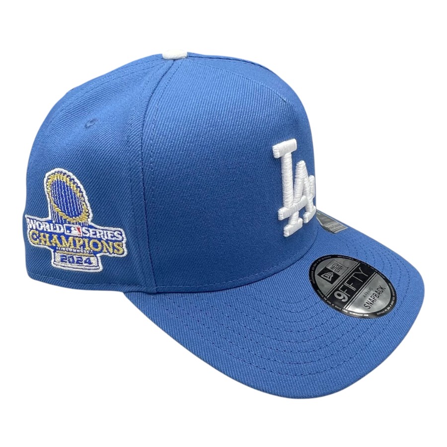 Los Angeles Dodgers Indigo Blue 2024 WS Champions Patch New Era 9FIFTY A-Frame Snapback Hat