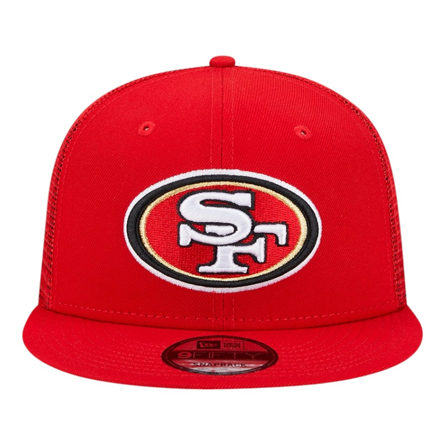 San Francisco 49ers Scarlet Red Trucker New Era 9FIFTY Snapback Hat