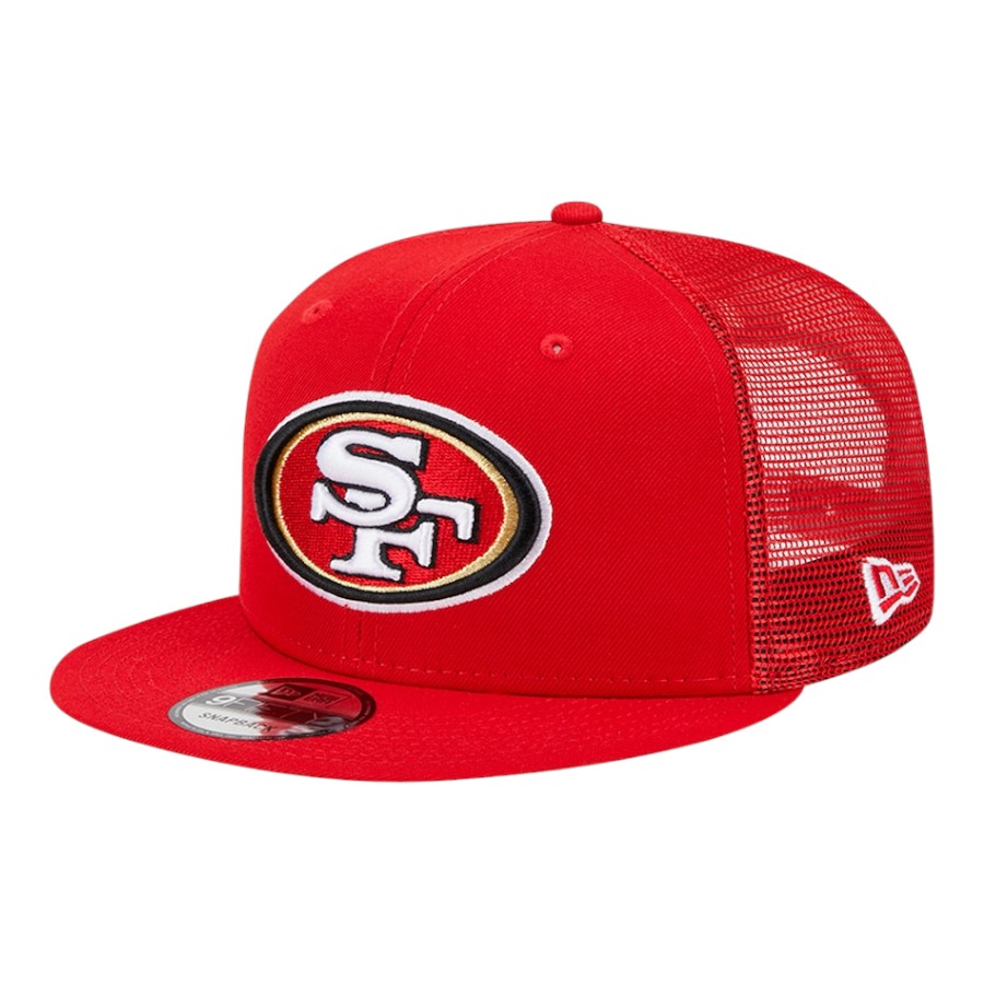 San Francisco 49ers Scarlet Red Trucker New Era 9FIFTY Snapback Hat