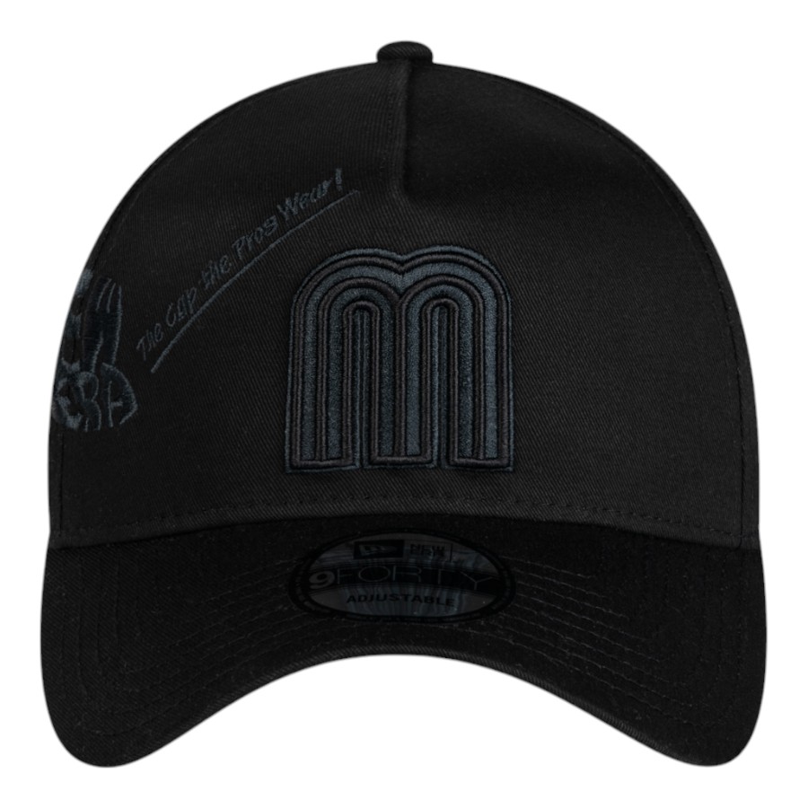 Mexico Black on Black Anniversary New Era 9FORTY A-Frame Snapback Hat