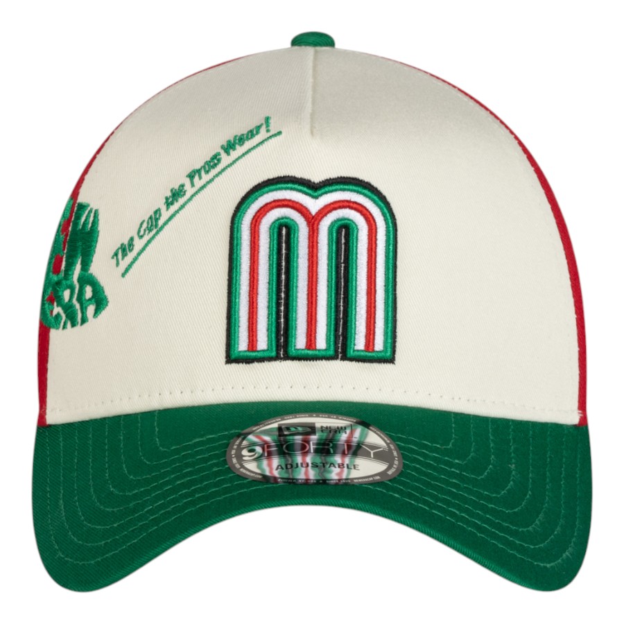 Mexico Cream Green and Red Anniversary New Era 9FORTY A-Frame Snapback Hat