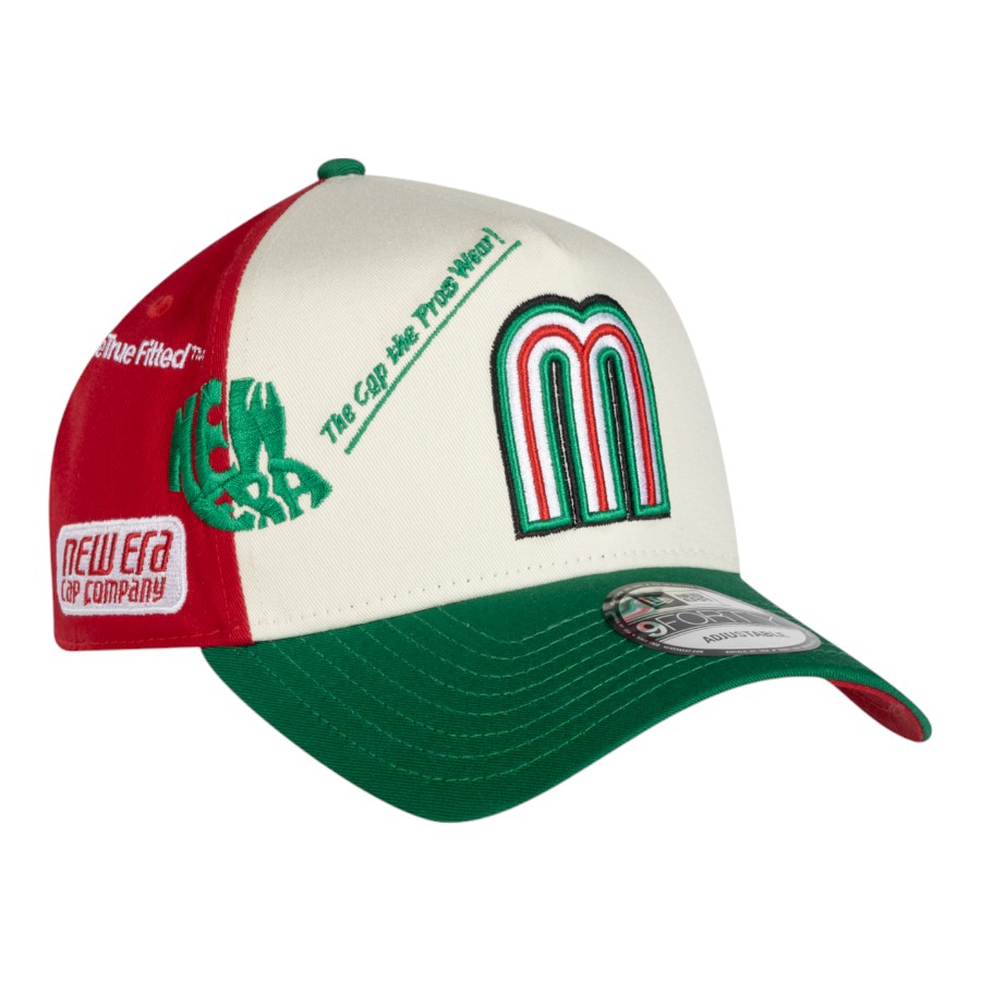 Mexico Cream Green and Red Anniversary New Era 9FORTY A-Frame Snapback Hat