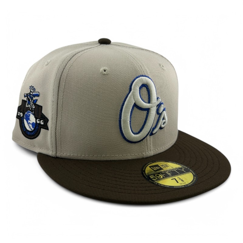 Baltimore Orioles Stone and Brown 1966 World Champions Patch Gray UV New Era 59FIFTY Fitted Hat