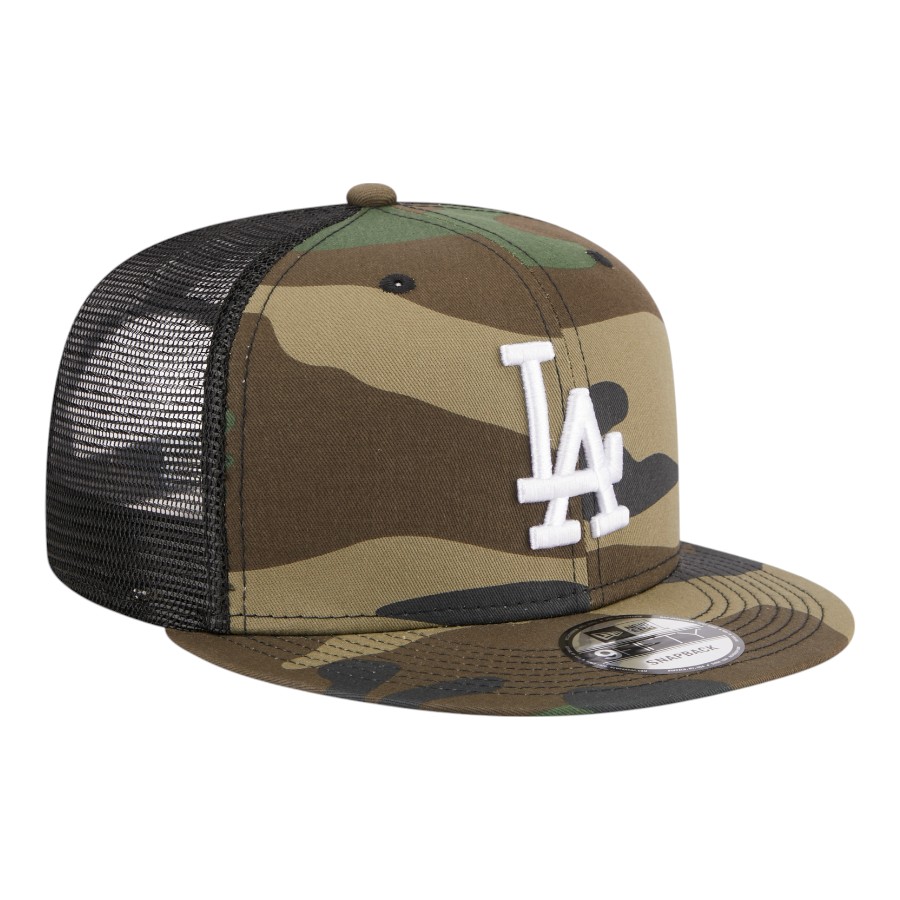 Los Angeles Dodgers Woodland Camo Trucker New Era 9FIFTY Snapback Hat