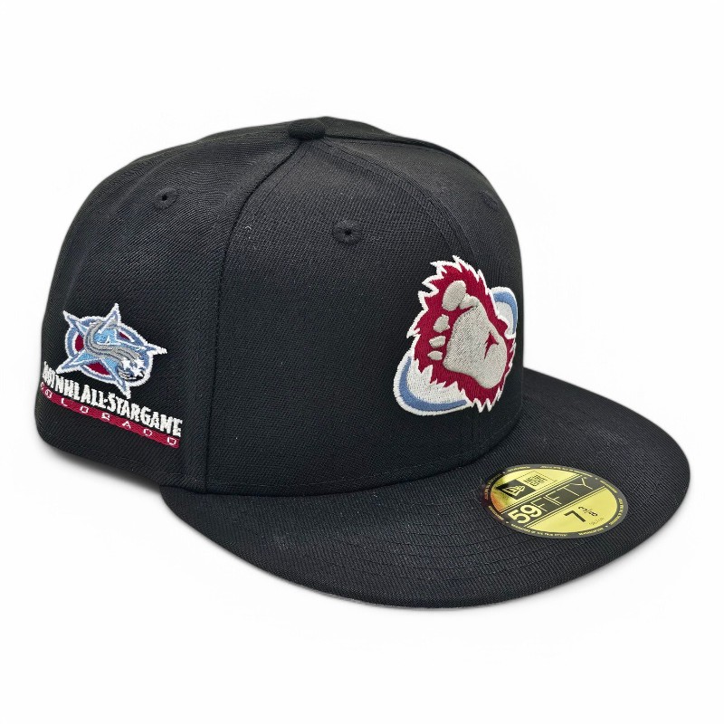 Colorado Avalanche Black Leon the Lab 2001 ASG Patch Grey UV New Era 59FIFTY Fitted Hat