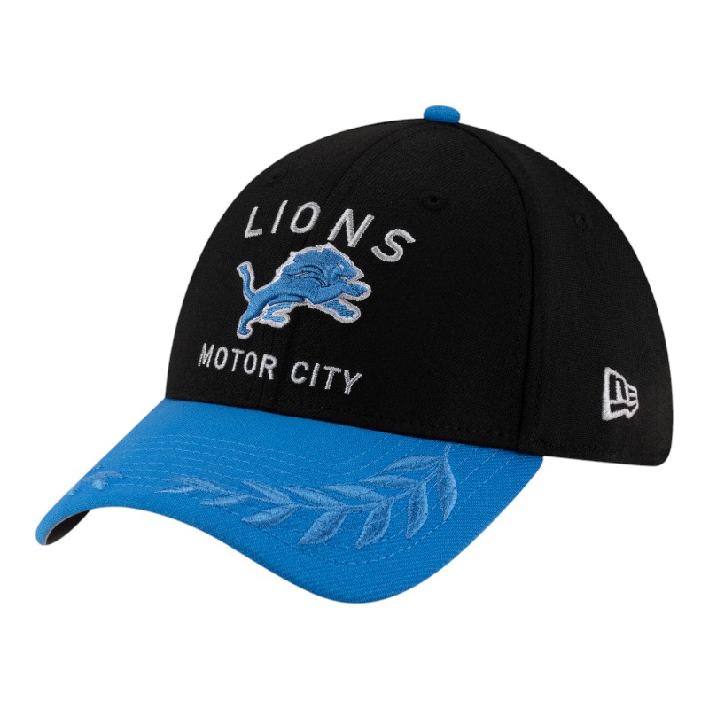 Detroit Lions Black and Blue 2025 NFL Draft New Era 39THIRTY Flex Hat