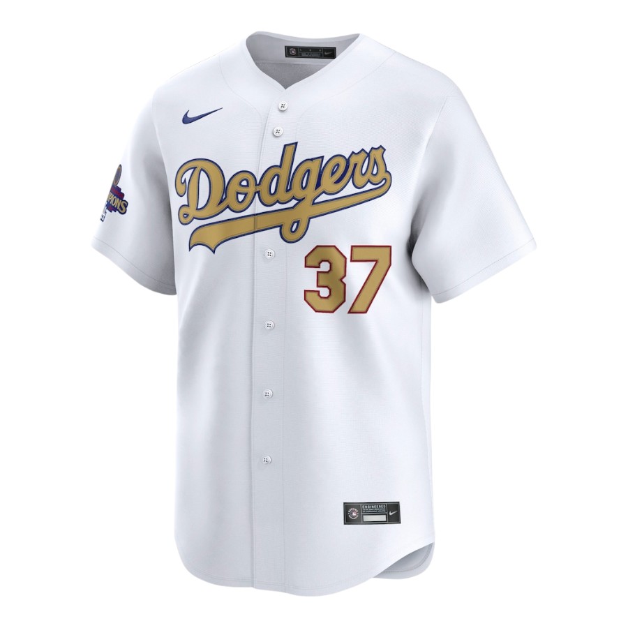 Youth Los Angeles Dodgers Teoscar Hernandez 2025 Gold Collection Nike Limited White Home Player Jersey