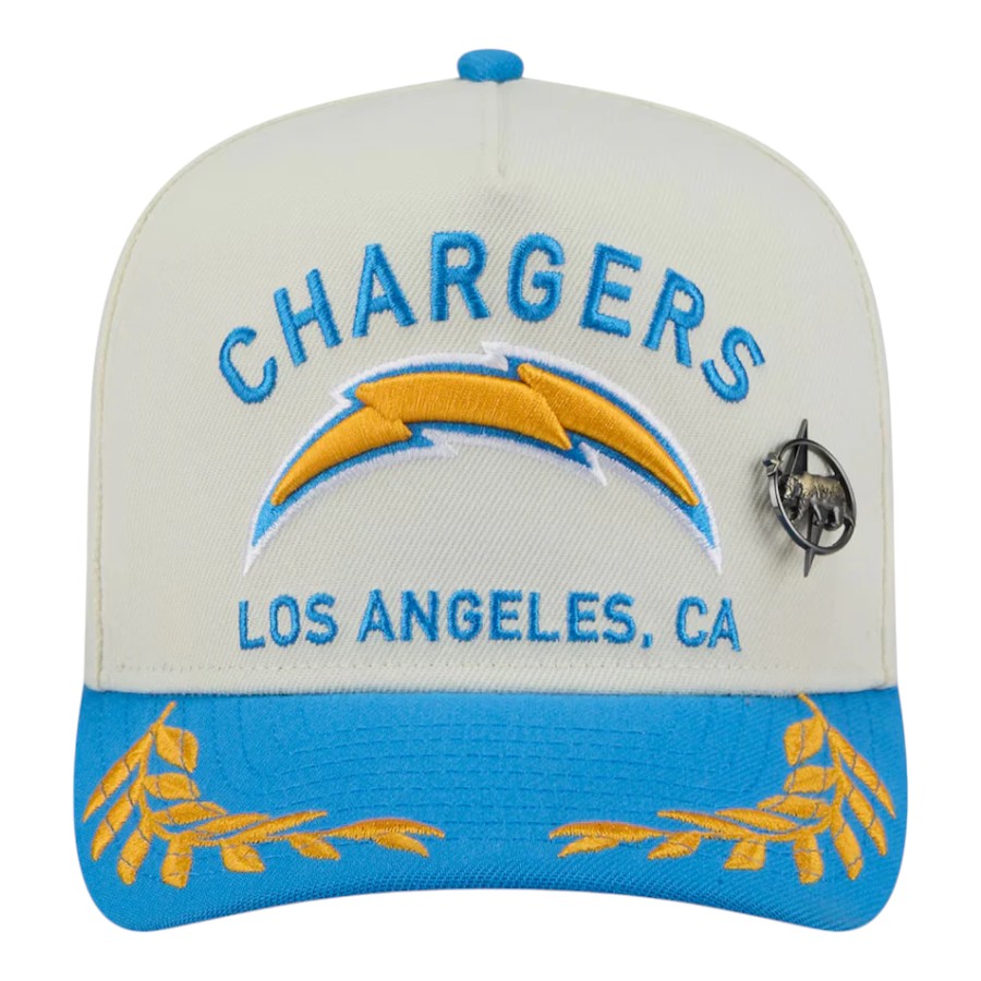 Los Angeles Chargers Cream and Blue 2025 NFL Draft New Era A-Frame 59FIFTY Fitted Hat