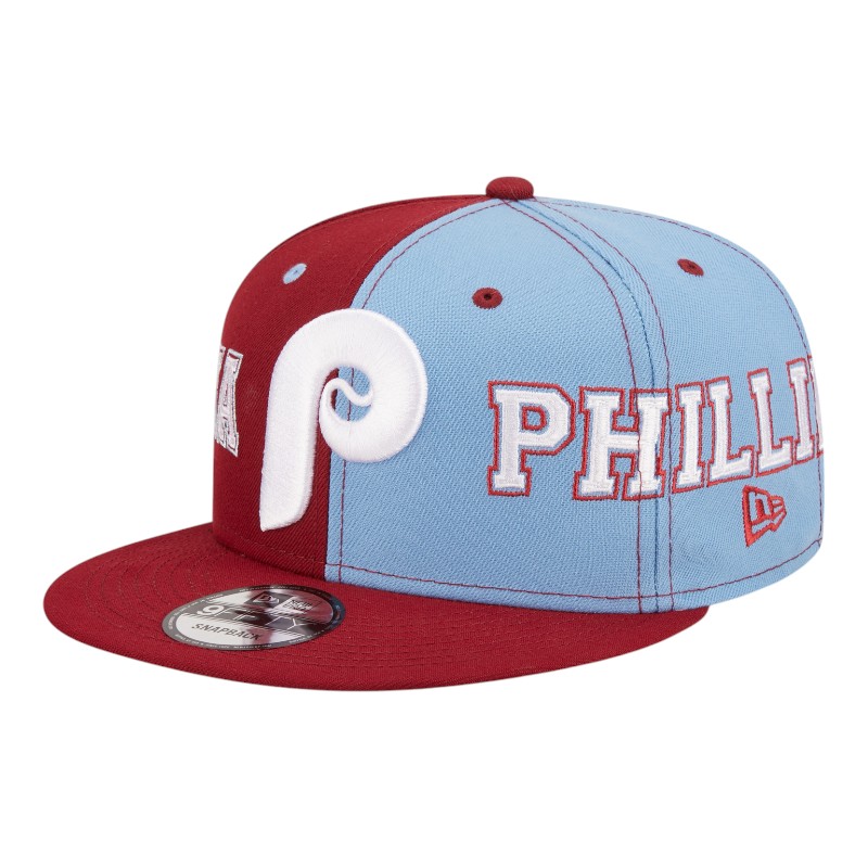 Philadelphia Phillies Team Split Burgundy and Light Blue New Era 9FIFTY Snapback Hat