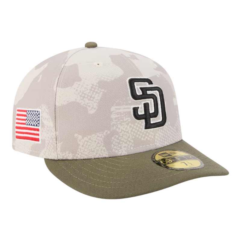 San Diego Padres Light Beige and Olive 2025 Armed Forces Day New Era 59FIFTY Fitted Hat