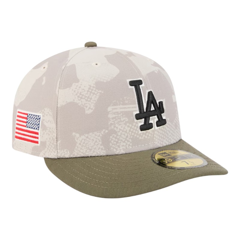 Los Angeles Dodgers Light Beige and Olive 2025 Armed Forces Day New Era 59FIFTY Fitted Hat