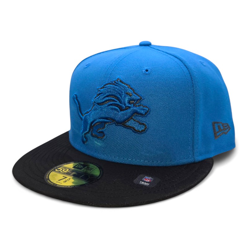 Detroit Lions Blue and Black with Gray UV New Era 59FIFTY Fitted
