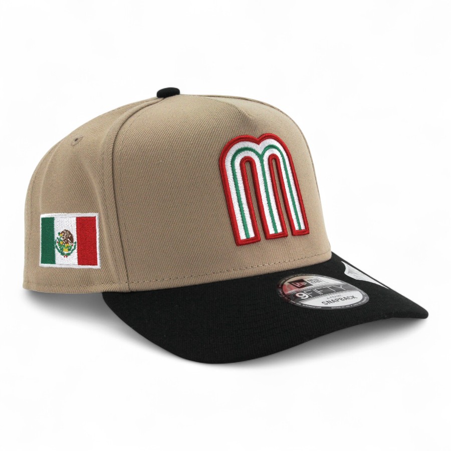 Casquette Snapback Mexico Style Camionneur - Cuir PU Noir, Badge Or Et Dos Réglable - Neuf Avec étiquettes