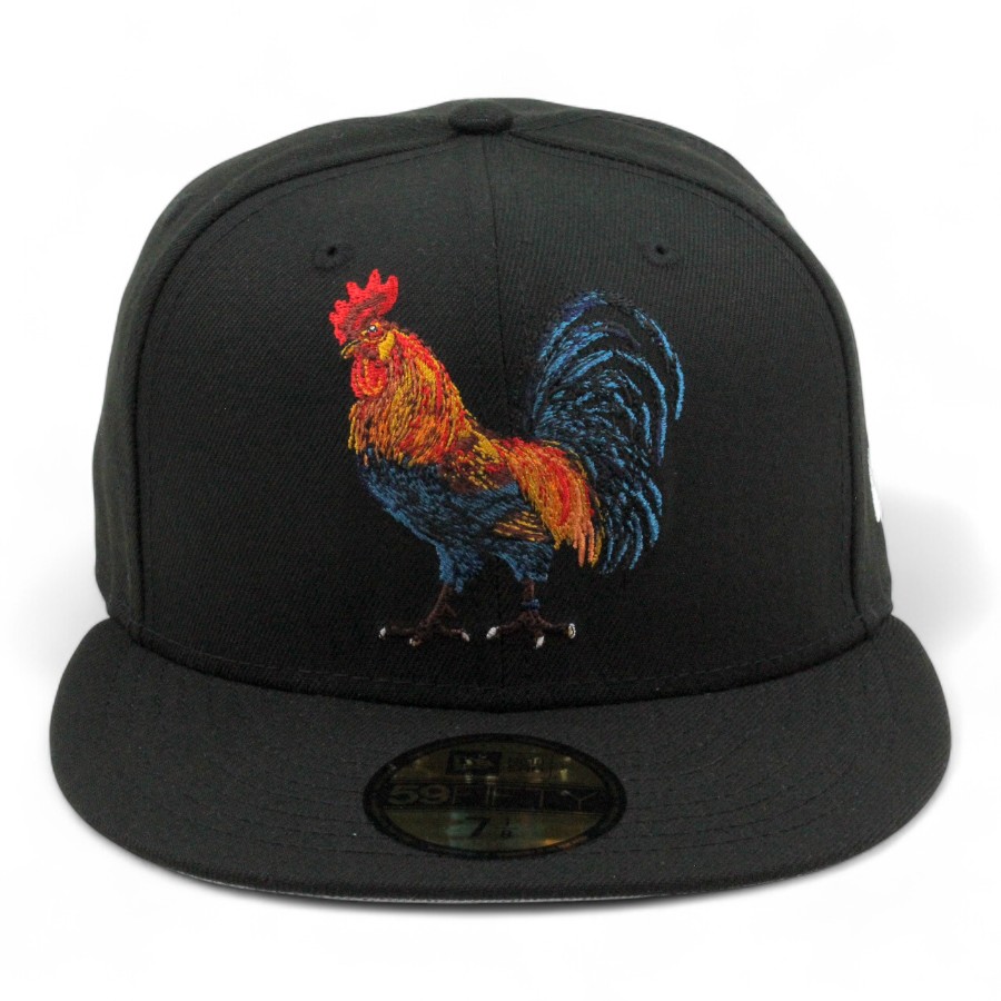 Black Rooster "El Gallo" Mexico Flag Patch "2025 Cinco De Mayo" Grey UV New Era 59FIFTY Fitted Hat