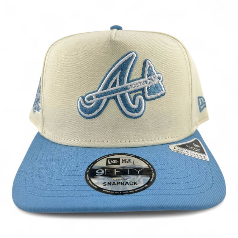 Atlanta Braves Chrome and Sky Blue New Era 9FIFTY A-Frame Snapback Hat