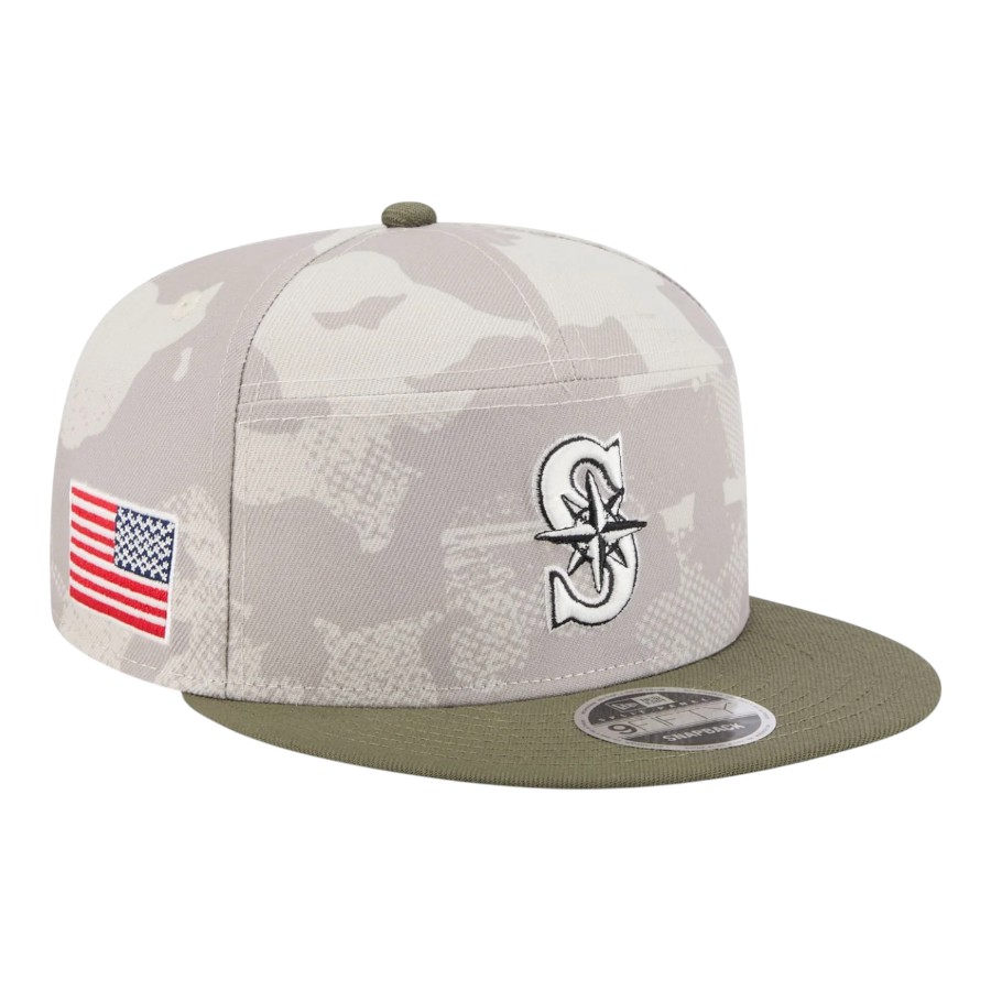 Seattle Mariners 2025 Armed Forces Day New Era 9FIFTY Split Panel Snapback Hat