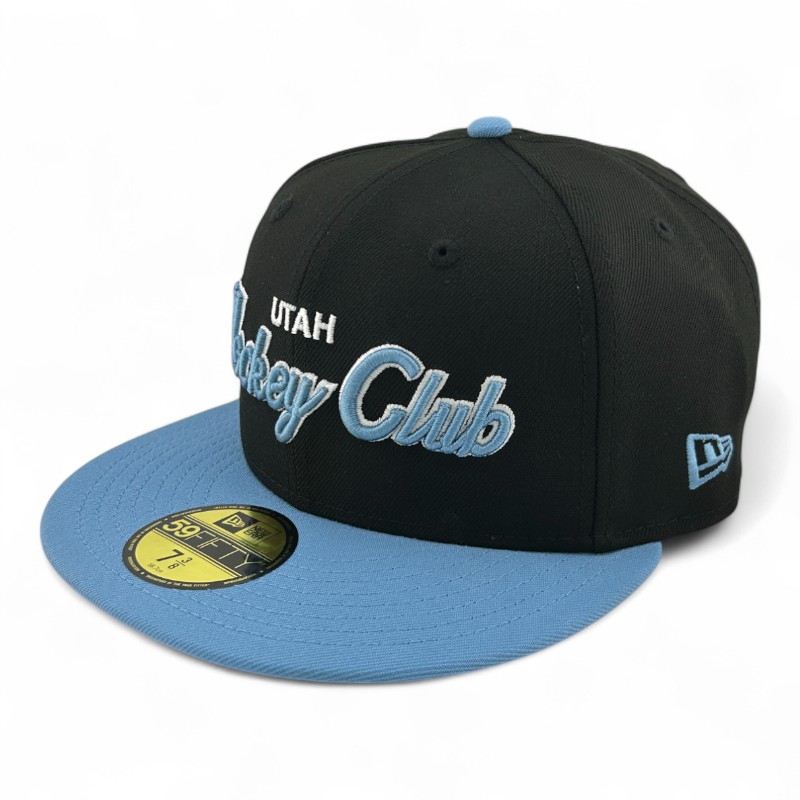 Utah Hockey Club Black and Blue Script Inaugural Season Patch Gray UV New Era 59FIFTY Fitted Hat