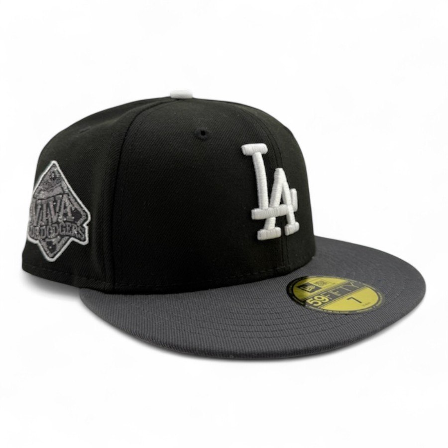 Los Angeles Dodgers Black and Graphite Viva Patch Gray UV New Era 59FIFTY Fitted Hat