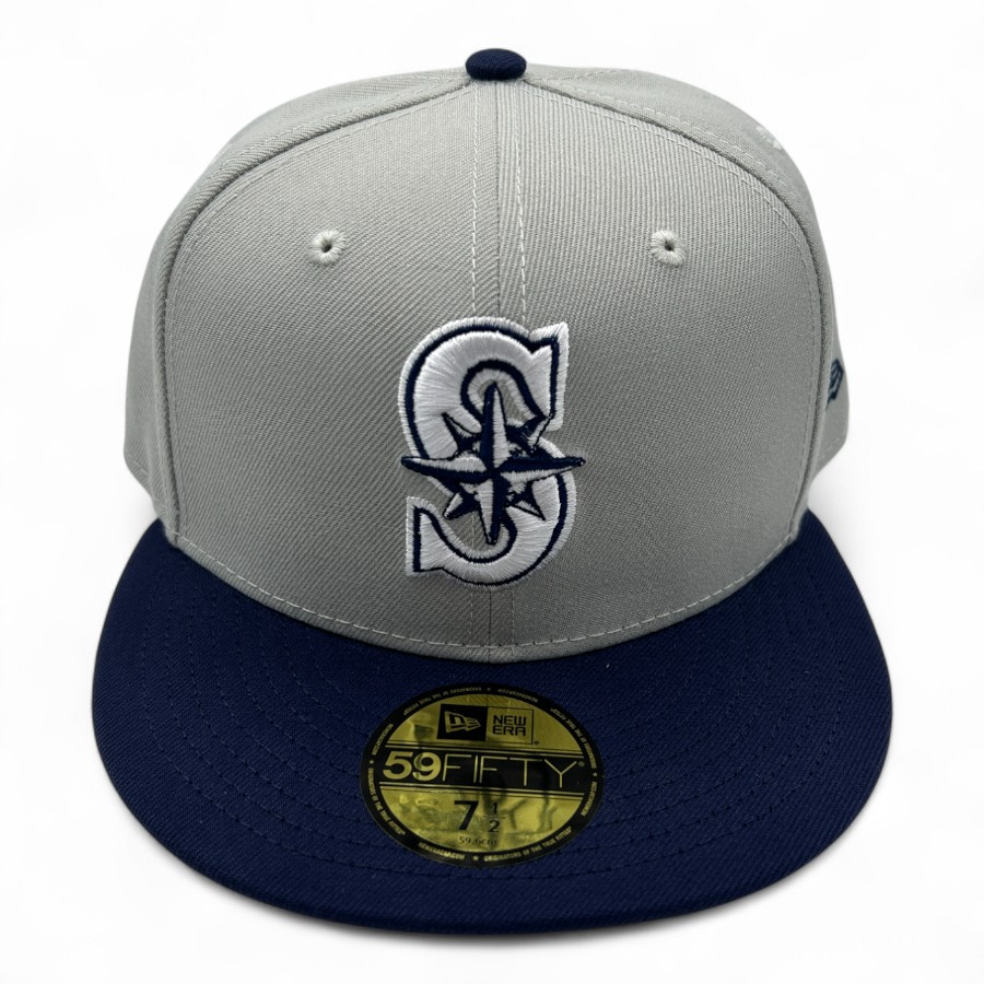 Seattle Mariners Gray and Dark Blue with UV New Era 59FIFTY Fitted Hat