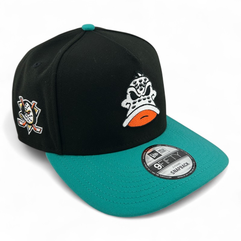 Anaheim Ducks Black and Teal NHL New Era 9FIFTY A-Frame Snapback Hat