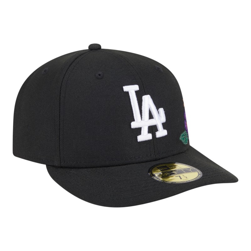 Los Angeles Dodgers Black Tonal Floral Pre-Curved New Era 59FIFTY Fitted Hat