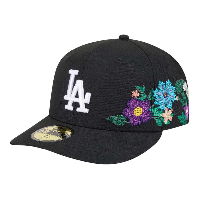 NWT! New Era LA Dodgers Floral Corduroy 59FIFTY Fitted Hat LA Dodgers Floral New Era 59FIFTY Cap Blue – JustFitteds main image 4