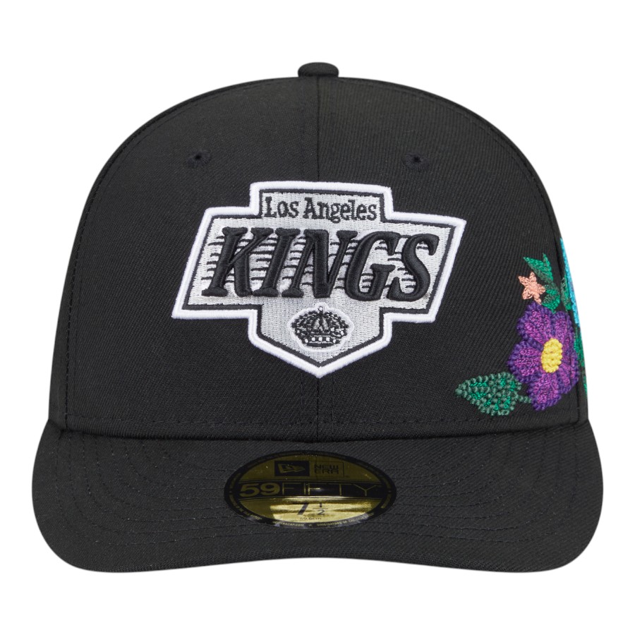 Los Angeles Kings Black Tonal Floral Pre-Curved New Era 59FIFTY Fitted Hat