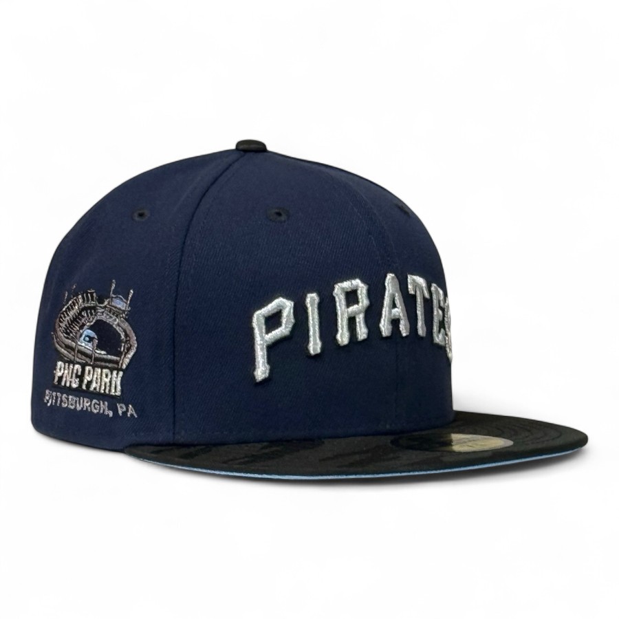 Pittsburgh Pirates Oceanside Blue and Black Camo PNC Park Patch Icy UV New Era 59FIFTY Fitted Hat