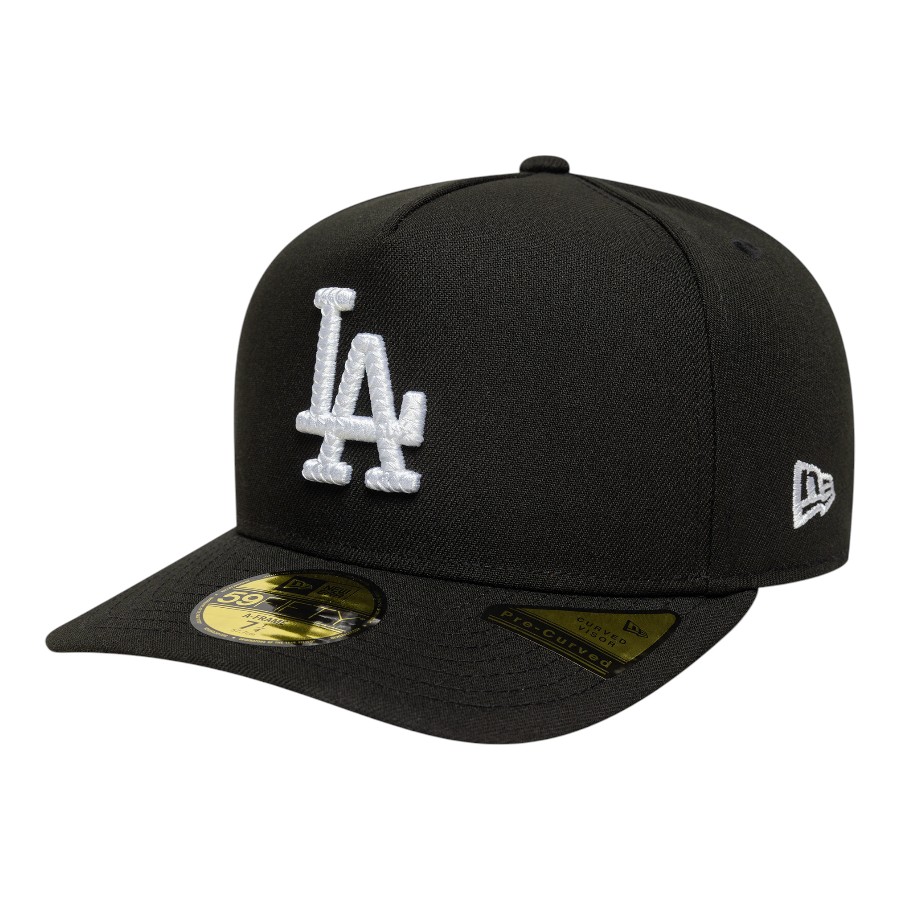 Los Angeles Dodgers Black Script Safety Pin New Era 59FIFTY A-Frame Fitted Hat