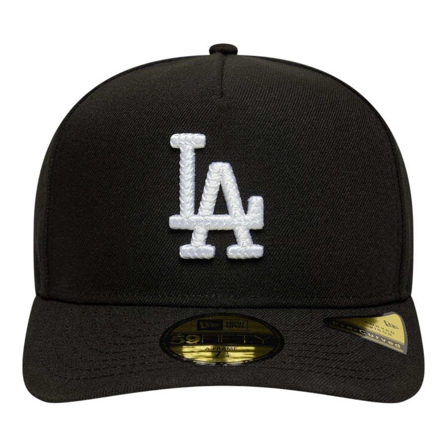 Los Angeles Dodgers Black Script Safety Pin New Era 59FIFTY A-Frame Fitted Hat