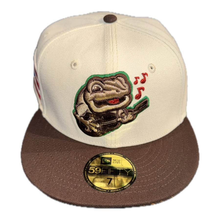 Lehigh Valley Coquis Chrome and Walnut Brown Puerto Rico Flag Patch Kelly Green UV MiLB New Era 59FIFTY Fitted Hat