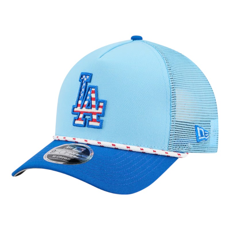 Los Angeles Dodgers Light Blue 2025 Fourth of July USA New Era 9FORTY M-Crown A-Frame Adjustable Hat
