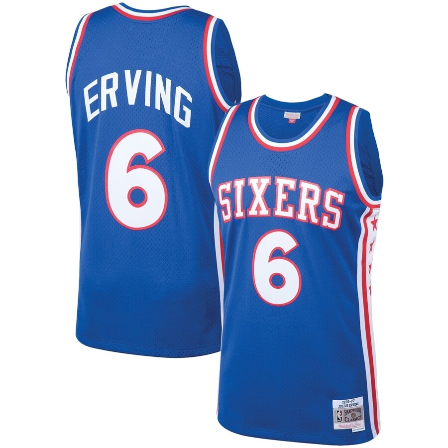 Julius Erving Philadelphia 76ers Mitchell & Ness 1976-77 Hardwood