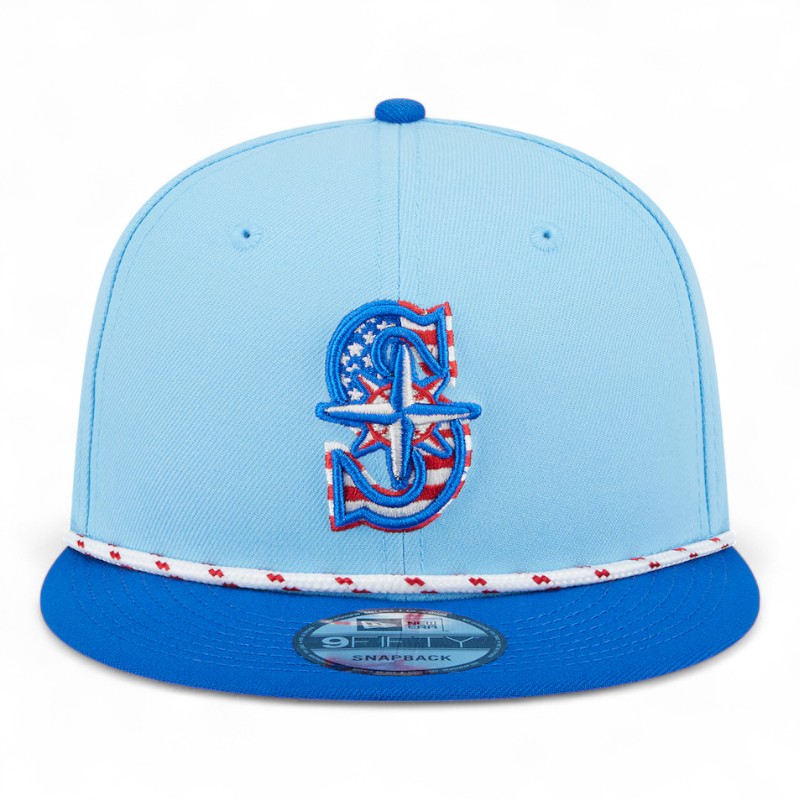 Seattle Mariners Light Blue and Blue 2025 Fourth of July New Era 9FIFTY Snapback