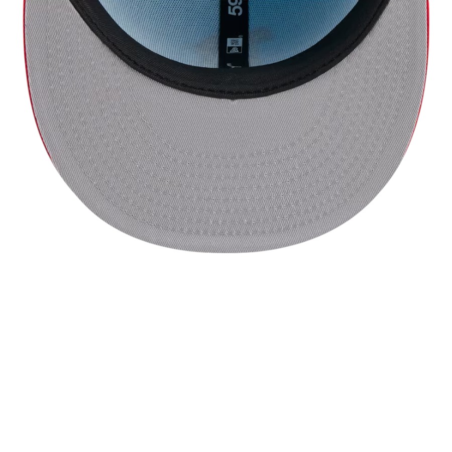 Cincinnati Reds Light Blue and Red 2025 Fourth of July USA New Era 59FIFTY Fitted Hat