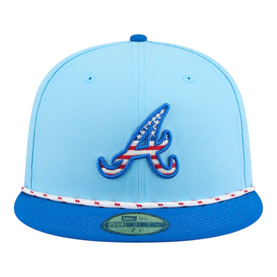 Atlanta Braves Light Blue 2025 Fourth of July USA New Era 59FIFTY Fitted Hat