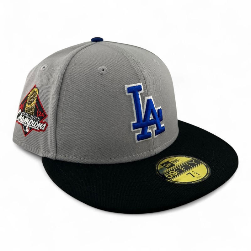 Los Angeles Dodgers Gray and Black "WS24 Collection" UV New Era 59FIFTY Fitted Hat