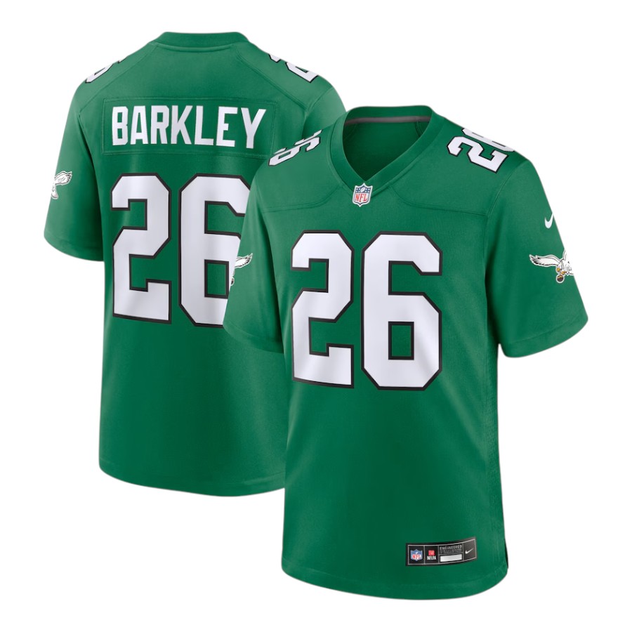 Philadelphia Eagles Saquon Barkley Kelly Green Alternate Nike Game Jersey
