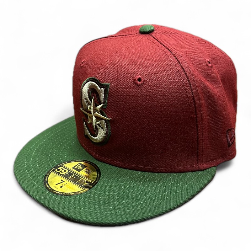 Seattle Mariners Brick Red and Green 30th Anniversary Patch Gray UV New Era 59FIFTY Fitted Hat