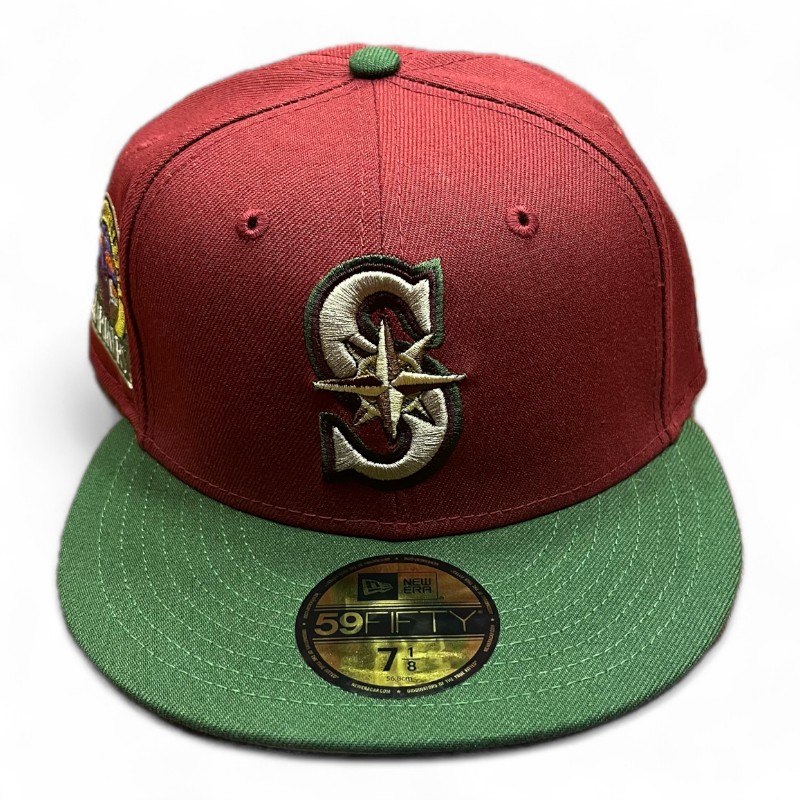 Seattle Mariners Brick Red and Green 30th Anniversary Patch Gray UV New Era 59FIFTY Fitted Hat